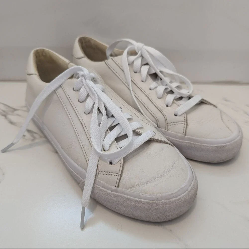 Madewell Off-White Sidewalk Low Top Leather Upper Sneakers Tennis Shoes Size 7.5